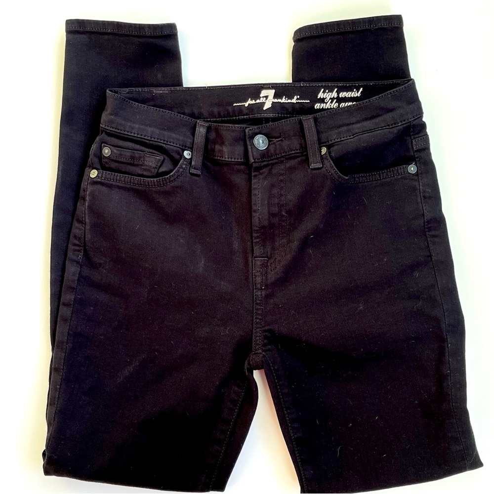 7 for all mankind black high waist ankle Jean size 26